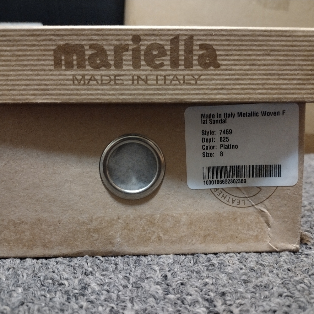 Mariella Women's Metallic Woven Flat Sandals Size 8